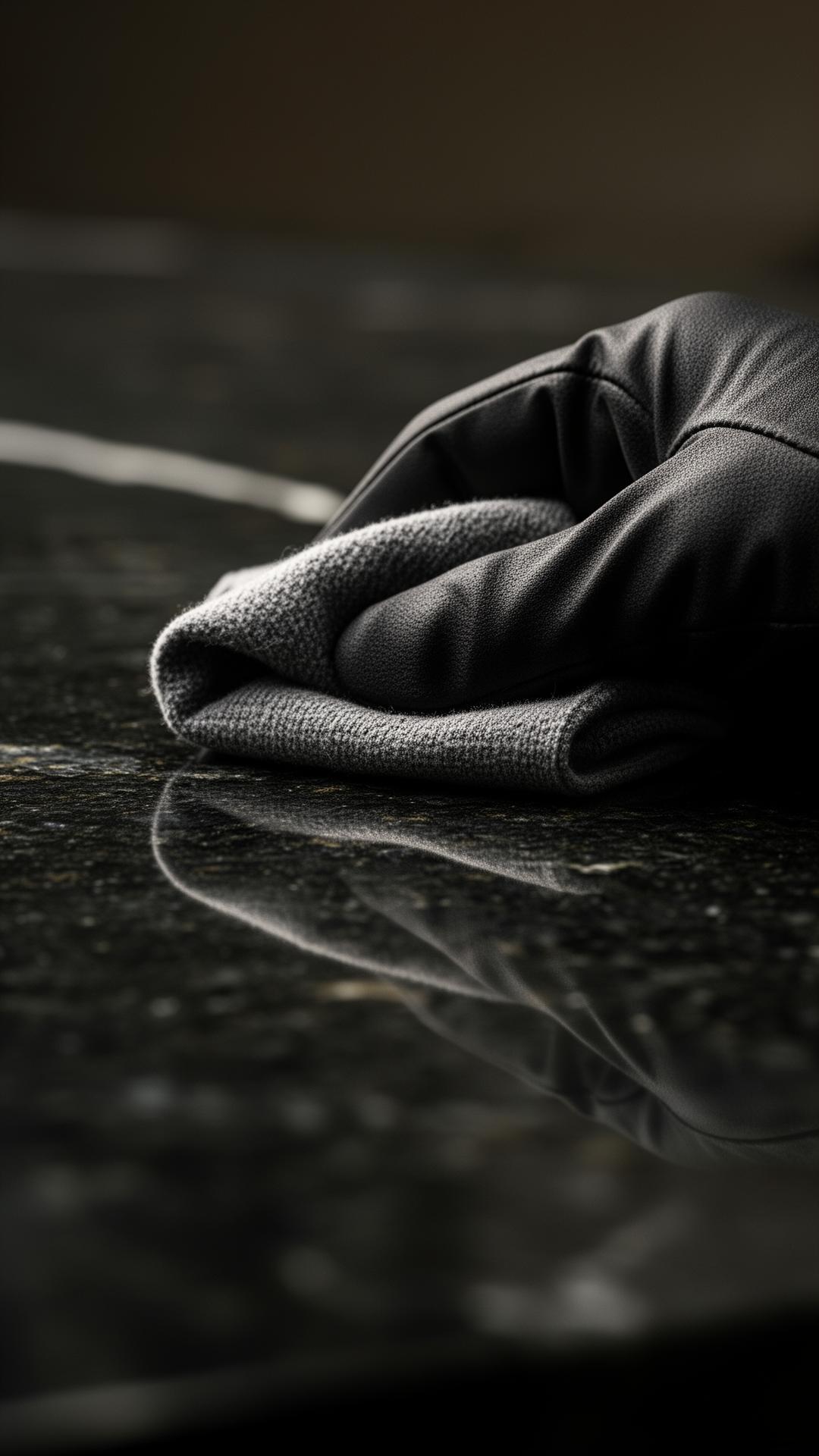 Macro detail of a polished surface and inspection cloth